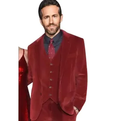 Red Notice Ryan Reynolds Burgundy Blazer