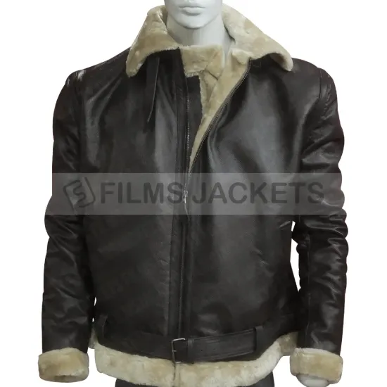 Sylvester Stallone Rocky Balboa Shearling Bomber Leather Jacket