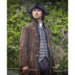 Ross Poldark Brown Suede Leather Coat