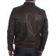 Men's Vintage Brown Leather Bomber Jacket