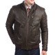 Men's Vintage Brown Leather Bomber Jacket