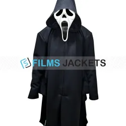 Scream Ghost Hooded Wool Coat