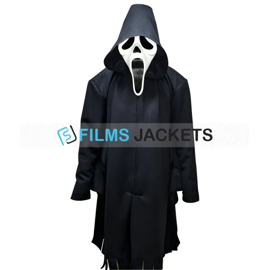 Scream Ghost Hooded Wool Coat