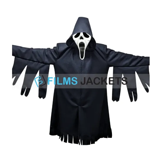 Scream Ghost Hooded Wool Coat