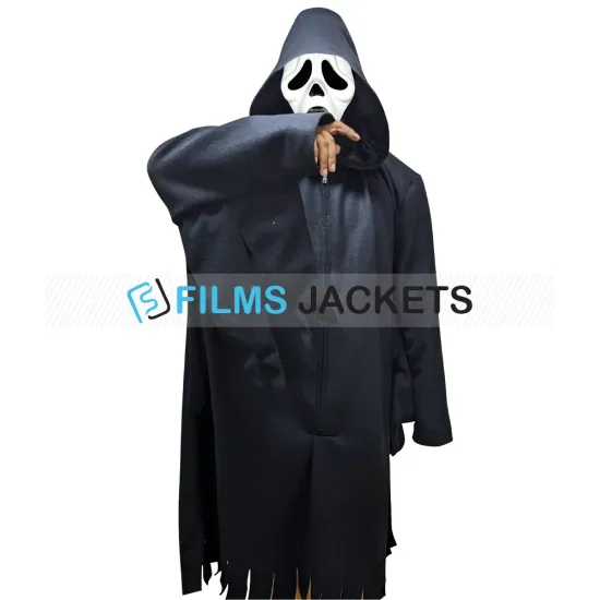 Scream Ghost Hooded Wool Coat