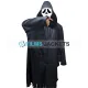 Scream Ghost Hooded Wool Coat