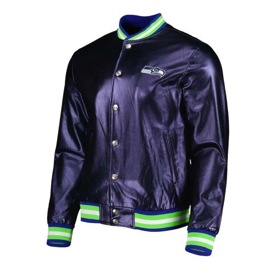 Seattle Seahawks Metallic Varsity Jacket