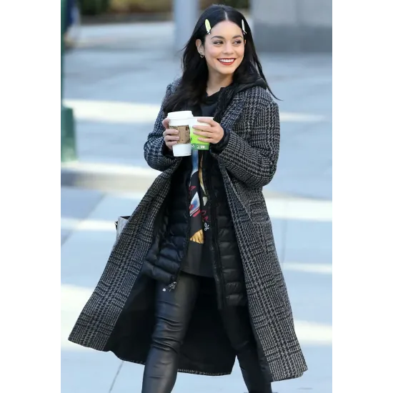 Vanessa Hudgens Second Act Grey and Black Coat