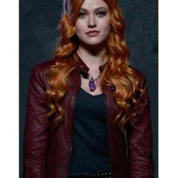 Shadowhunters Katherine Mcnamara Red Leather Jacket