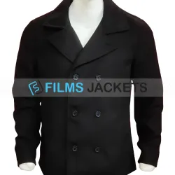 Shetland Douglas Henshall Black Peacoat