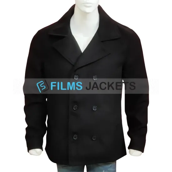 Shetland Douglas Henshall Black Peacoat