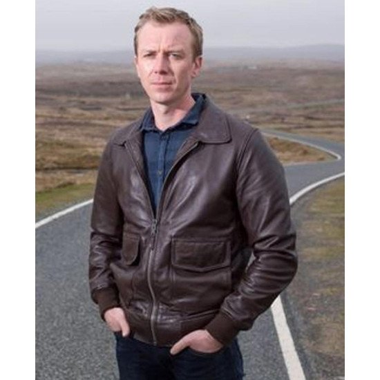 Shetland Steven Robertson Brown Leather Jacket