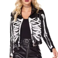 Skeleton Cropped Halloween Jacket