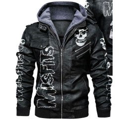 Men's Misfits Bomber Leather Jacket