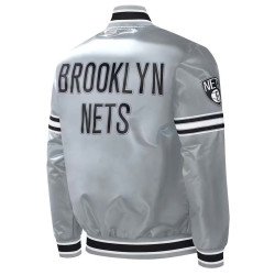 Slider Brooklyn Nets Gray Varsity Jacket