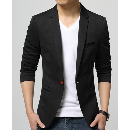 Slim Fit Formal Mens Black Blazer