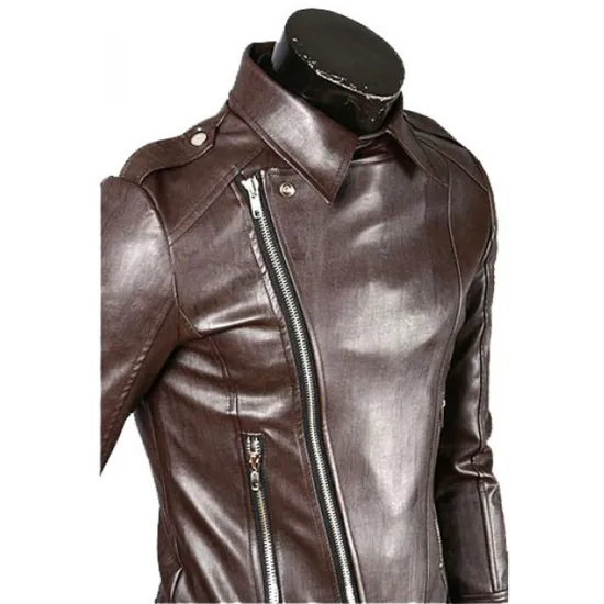 Men's Biker Style Asymmetrical Zipper Jacket