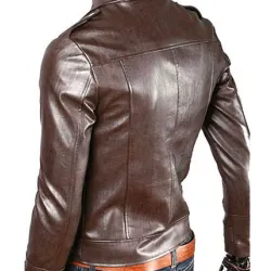 Men's Biker Style Asymmetrical Zipper Jacket