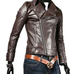 Men's Biker Style Asymmetrical Zipper Jacket