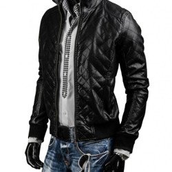 Men's Slim Fit Black Leather Jacket