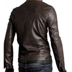 Men's Slim Fit Chocolate Leather Jacket