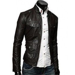 Men's Slim Fit Multi Pocket Black Jacket