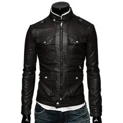 Men's Slim Fit Multi Pocket Black Jacket