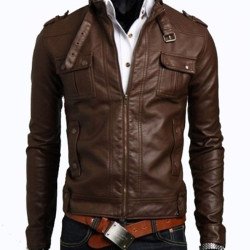 Slim Fit Chocolate Brown Jacket for Men