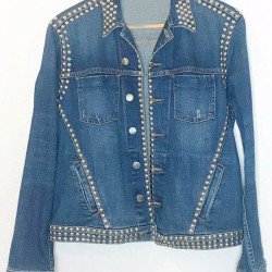 Spinning Out Amanda Zhou Blue Studded Jacket