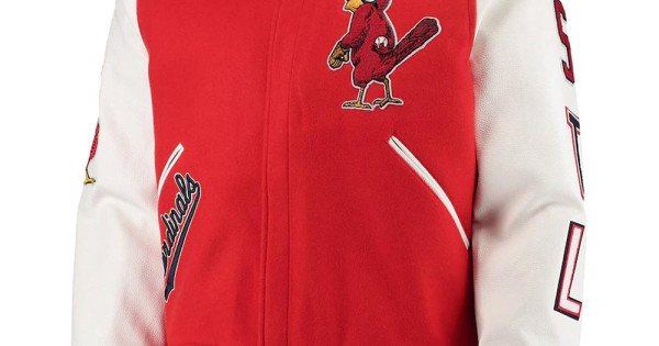Men's JH Design Red St. Louis Cardinals Full-Snap Pollytwill Varsity Jacket