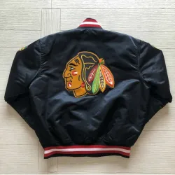 Replica Starter Bomber Chicago Blackhawks 80s Satin Jacket