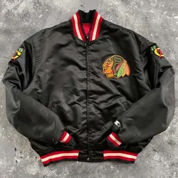 Replica Starter Bomber Chicago Blackhawks 80s Satin Jacket