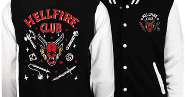 Stranger Things Hellfire Club Vintage Varsity Jacket