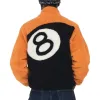 Stussy 8 Ball Sherpa Orange Fleece Jacket