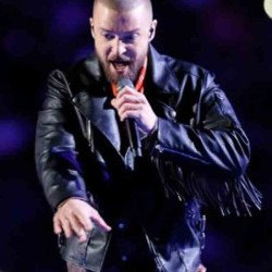 Super Bowl Lii Halftime Justin Timberlake Black Leather Jacket