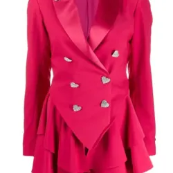 Ted Lasso Keeley’s Pink Heart Button Blazer