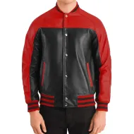 Terry Terrance Leather Varsity Jacket