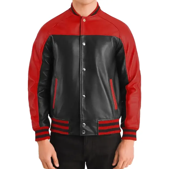 Terry Terrance Leather Varsity Jacket