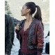 The 100 Lindsey Morgan Cropped Red Jacket