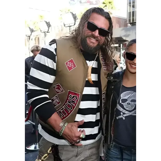 The Bikeriders 2024 Jason Momoa Brown Vest