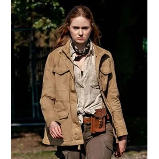 The Bubble 2022 Karen Gillan Brown Jacket