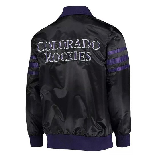The Captain II Colorado Rockies Black Varsity Jacket