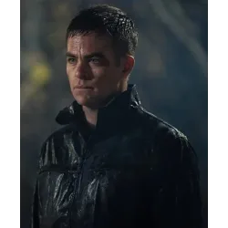 The Contractor Chris Pine Black Leather Jacket