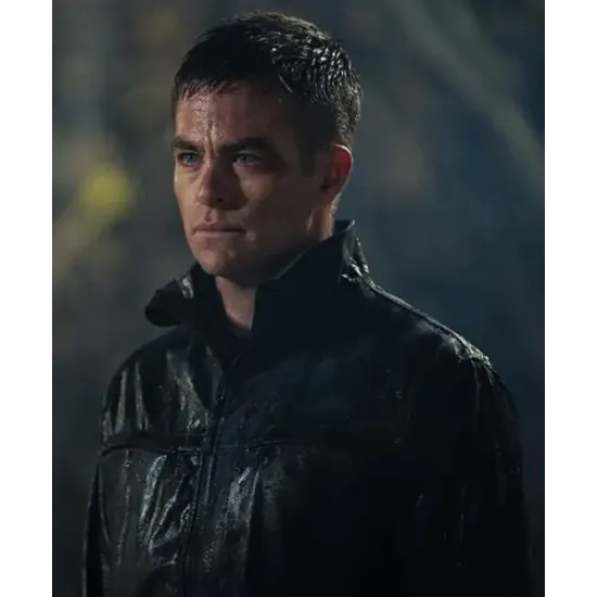 The Contractor Chris Pine Black Leather Jacket