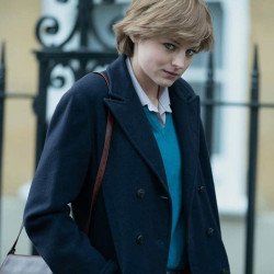 Emma Corrin The Crown Blue Coat