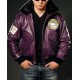 Joker Goon Purple Bomber Leather Jacket