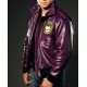 Joker Goon Purple Bomber Leather Jacket