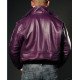 Joker Goon Purple Bomber Leather Jacket