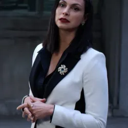 The Endgame 2022 Morena Baccarin White And Black Blazer