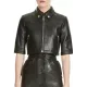 Liza Lapira The Equalizer Cropped Leather Jacket